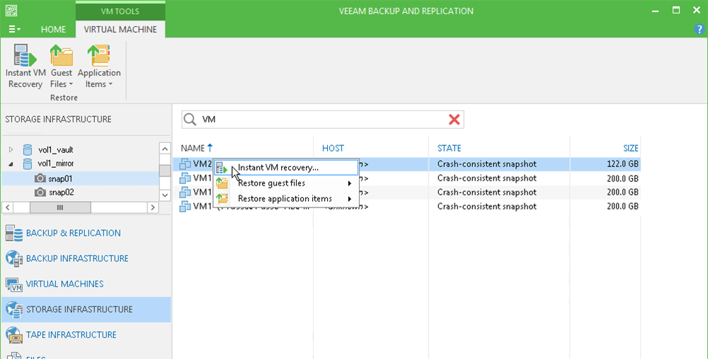 Veeam Agent screenshot